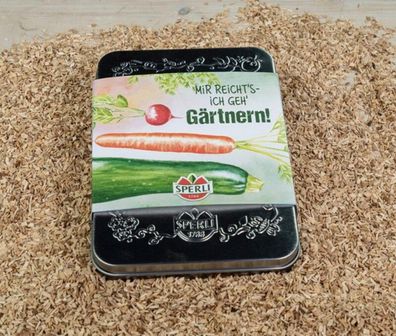 Sperli Gemüse Anzuchtset inkl. 3 Stecketiketten in Metallkiste, Möhre,