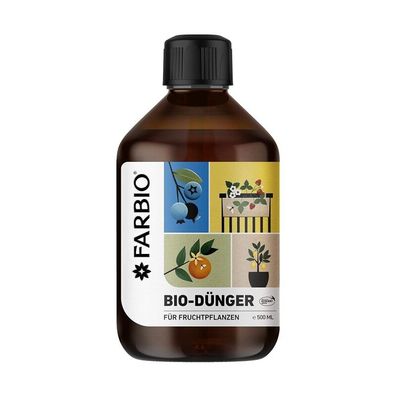 FARBIO® NPK Bio-Flüssigdünger für Fruchtpflanzen, 500ml, Basis-Nährstoffe für