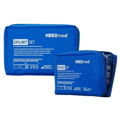 HERZmed® Splint Set 4-teilig mit Tasche blau/grau