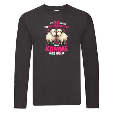 35 Jahre Verheiratet | 35 Jahre ein Team | Ehepaar v2 Long Sleeve Schwarz