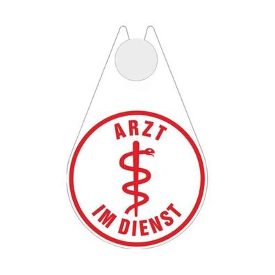 Autoplakette "Arzt im Dienst" mit Saugnapf