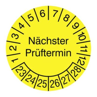 Prüfplakette gelb rund - 1 Stk