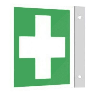 Erste Hilfe Fahnenschild Aluminium