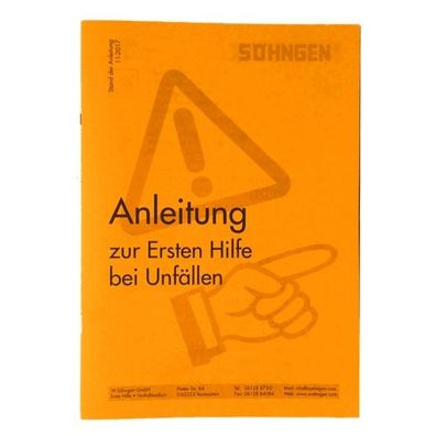 Broschüre  Anleitung zur Ersten Hilfe bei Unfällen