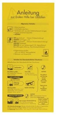 Folder Anleitung zur Ersten Hilfe bei Unfällen