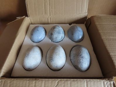 6 Eier Blautönen Tischdeko Loberon ca. 8cm