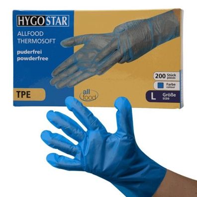 TPE-Handschuhe "Allfood Thermosoftpuderfrei blau L (200 Stk.)