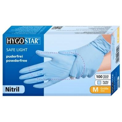 Nitril-Handschuhe "Safe Light" puderfrei blau M (100 Stk.)