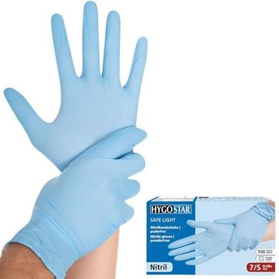 Nitril-Handschuhe "Safe Lightpuderfrei blau S (100 Stk.)