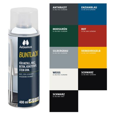 Avenarius Buntlack Spray 400ml Sprühlack Lackspray Metalllack Holzlack