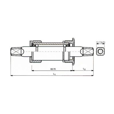 Neco Gewinde-Innenlager Axle 110,5 mm silber