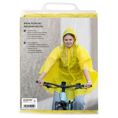 Erwachsenen Regenponcho Universalgröße wasserdicht gelb
