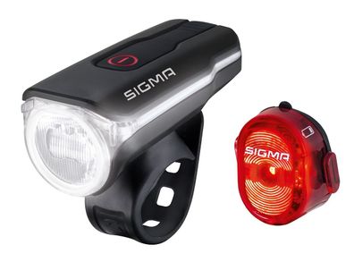 Sigma Sport LED Batteriebeleuchtung-Set Aura 60 USB / Nugget II, 60 LUX, AS
