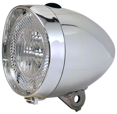 Scheinwerfer Batterie 20 Lux Klassik LED Schalter chrom