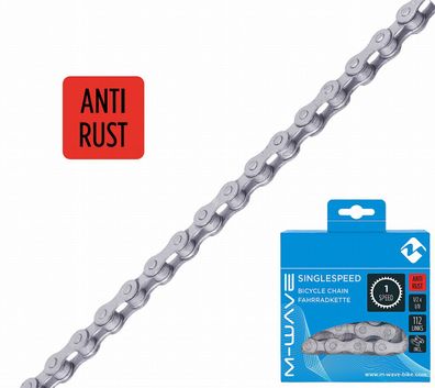 Fahrradkette M Wave (KMC) 1/2x1/8 112 Glieder 1 Gang silber ANTI RUST
