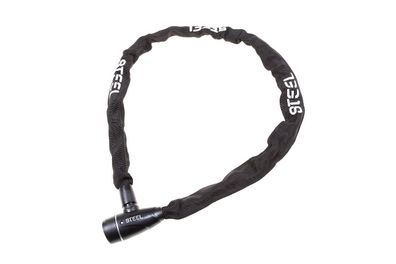 Kettenschloss 5x5 x 1100 mm Textilüberzug 2 Schlüssel Level 5 schwarz