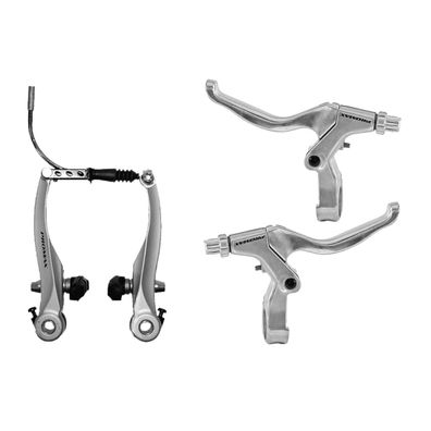 V Brake Bremsen Set VR + HR Bremshebel links & rechts silber