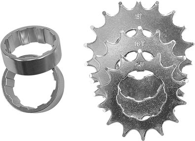 Distanzringe Single Speed Umrüstkit 2 x Distanzringe & 3 Zahnkränze