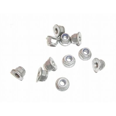 Mutter M5 mit Flansch 10er Pack ohne Sperrverzahnung Selbstsichernd Edelstahl A2