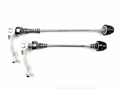 Fahrrad schnellspann Set VR + HR ALu140/ 180 mm Cycletech silber
