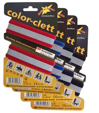 Fasi Farbige Reflex Klettband paarweise grau