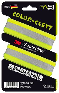 Fasi Farbige Reflex Klettband paarweise schwarz