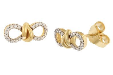 GLIZZ Schmuck Damen-Ohrringe Gold 333/8K Zirkonia-Ohrstecker GL8356