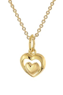 trendor Schmuck Kinder Herz-Anhänger Gold 333/8K Mit Vergoldeter Silberkette 28575