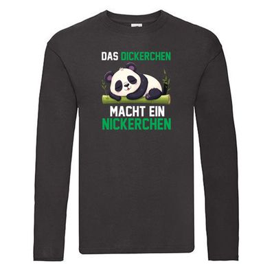 Das dickerchen macht ein Nickerchen | Panda Long Sleeve Schwarz