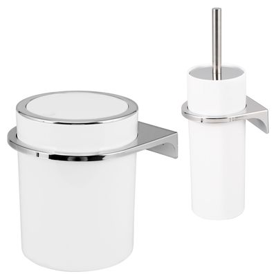 Badezimmer-Set, Zubehör-Set 2-tlg., Kunststoff, Savona weiß