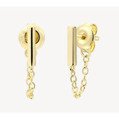 Ohrstecker - Silber gold - Stecker & kleine Kette