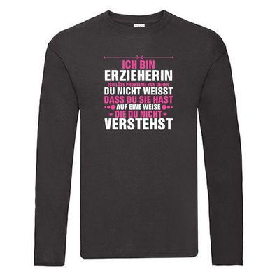 Löse Probleme: Erzieherin | Pädagogin | Schule Long Sleeve Schwarz