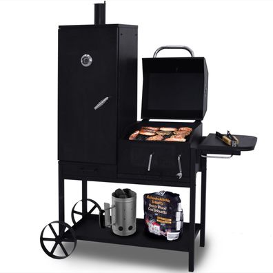 Smoker mit Räucherofen Klavor | Grillwagen | Holzkohlegrill | BBQ Grill