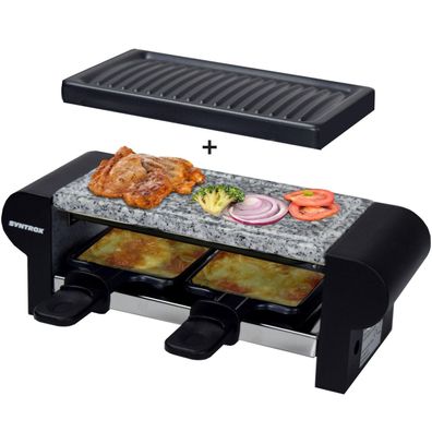 2er Raclette für 2 | Miniraclette | Steinplatte | Emailliert Glarus
