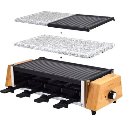 8er 3in1 Raclette Grill | Set | Tischgrill | Steinplatte | Murtel