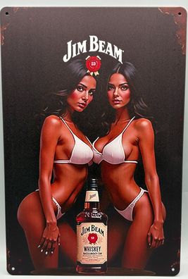 Blechschild-Whiskey-Vintage Jim Beam-Retro-20x30cm-Deko/Bar