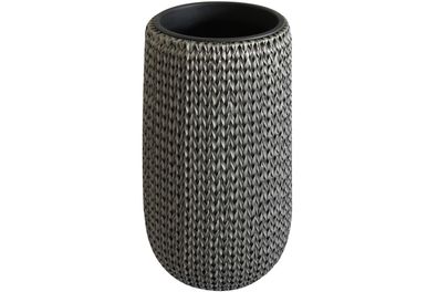 Kynast Rattan Pflanzvase Ø 45 x 85 cm Polyrattan Geflecht silbergrau wetterfest
