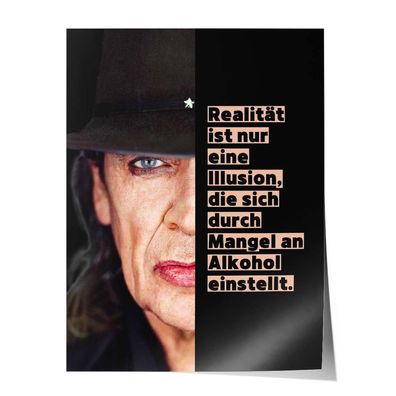 Udo Lindenberg Bild Poster Leinwandbild Wandbild Porträt Spruch Zitat Geschenk Deko