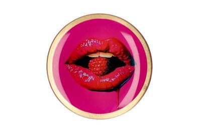 Love Plates Glasteller M, Mund pink 1 St