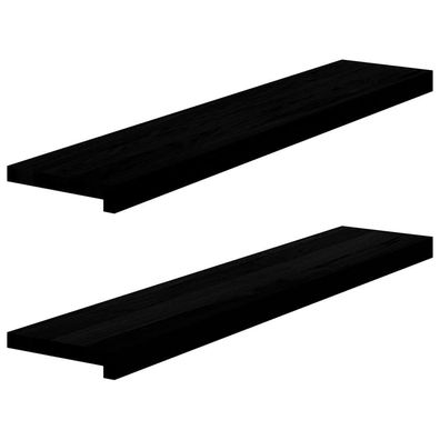 vidaXL Fensterbänke 2 Stk. Dunkelbraun 100x20x2 cm Massivholz Eiche