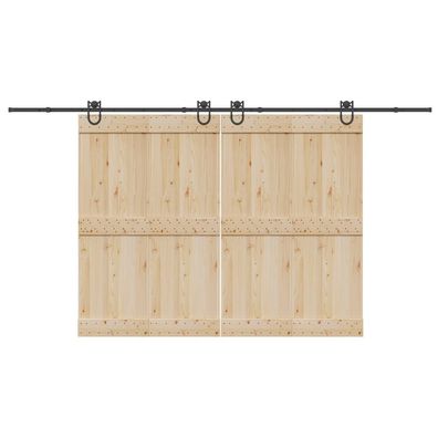 vidaXL Schiebetürbeschlag-Set 400 cm Stahl Schwarz