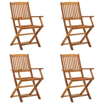vidaXL Klappbare Gartenstühle 4 Stk. Massivholz Akazie