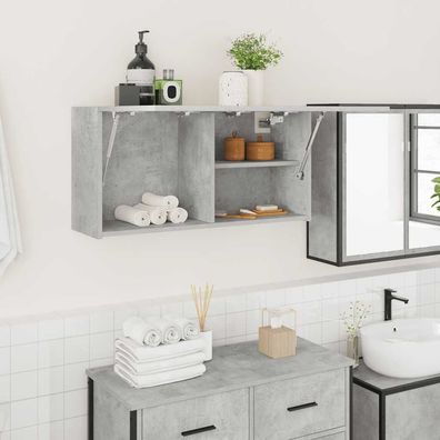 vidaXL Bad-Wandschrank Betongrau 80x25x40 cm Holzwerkstoff