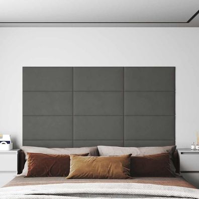 vidaXL Wandpaneele 12 Stk. Dunkelgrau 60x30 cm Samt 2,16 m²