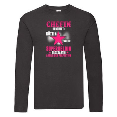 Superheldin: Chefin | lustig | Führungskraft | Vorgesetzte Long Sleeve Schwarz