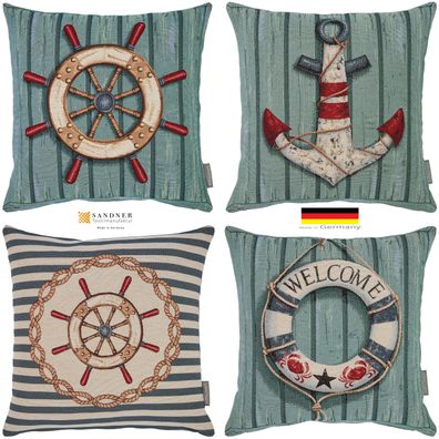 Kissenbezug 45x45 Maritime Dekoration Kissen Gobelin Dekokissen Sandner Seefahrt