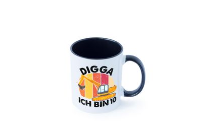 10. Geburtstag | 10 Jahre | Bagger | Digga Tasse - Geschenk