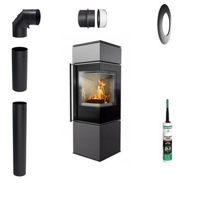 Ofen KRATKI REN S/P 7kW Ø150 Montageset mit Türschließung