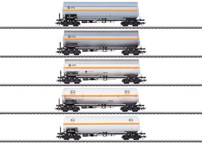 Märklin H0 48480 Druckgas-Kesselwagen-Set 5-tlg. VTG und Eva Güterwagen IV MHI