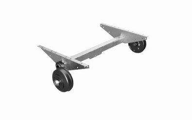 Anhängerachse für Peitz EBG10 und EBG12U 1350Kg Maße wählbar 700mm Auflagebock